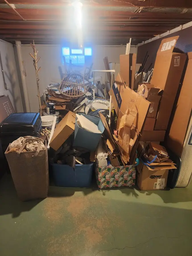 Roll-off dumpster container at job site for 4 Yard Dumpster Rental in Grangeville